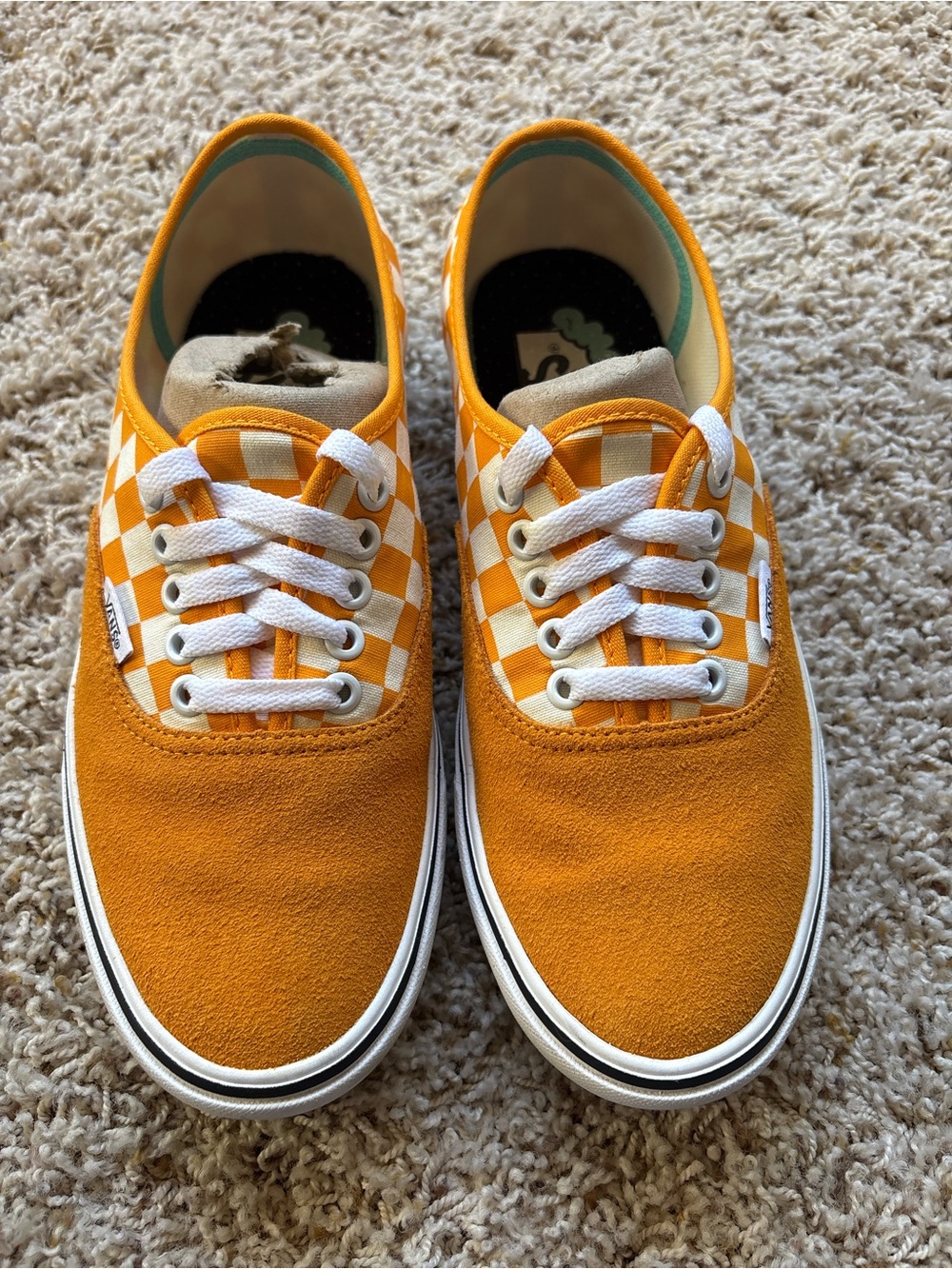 Vans ComfyCush Authentic Checker in Zinnia/Tru Wht Sz 8.5 Yellow/Gold